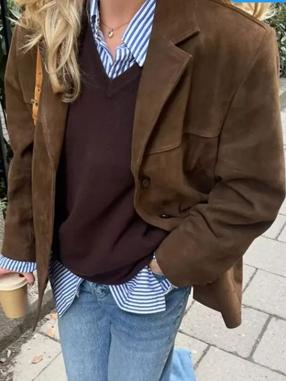 Lapel Collar Button Up Blazer, image 2