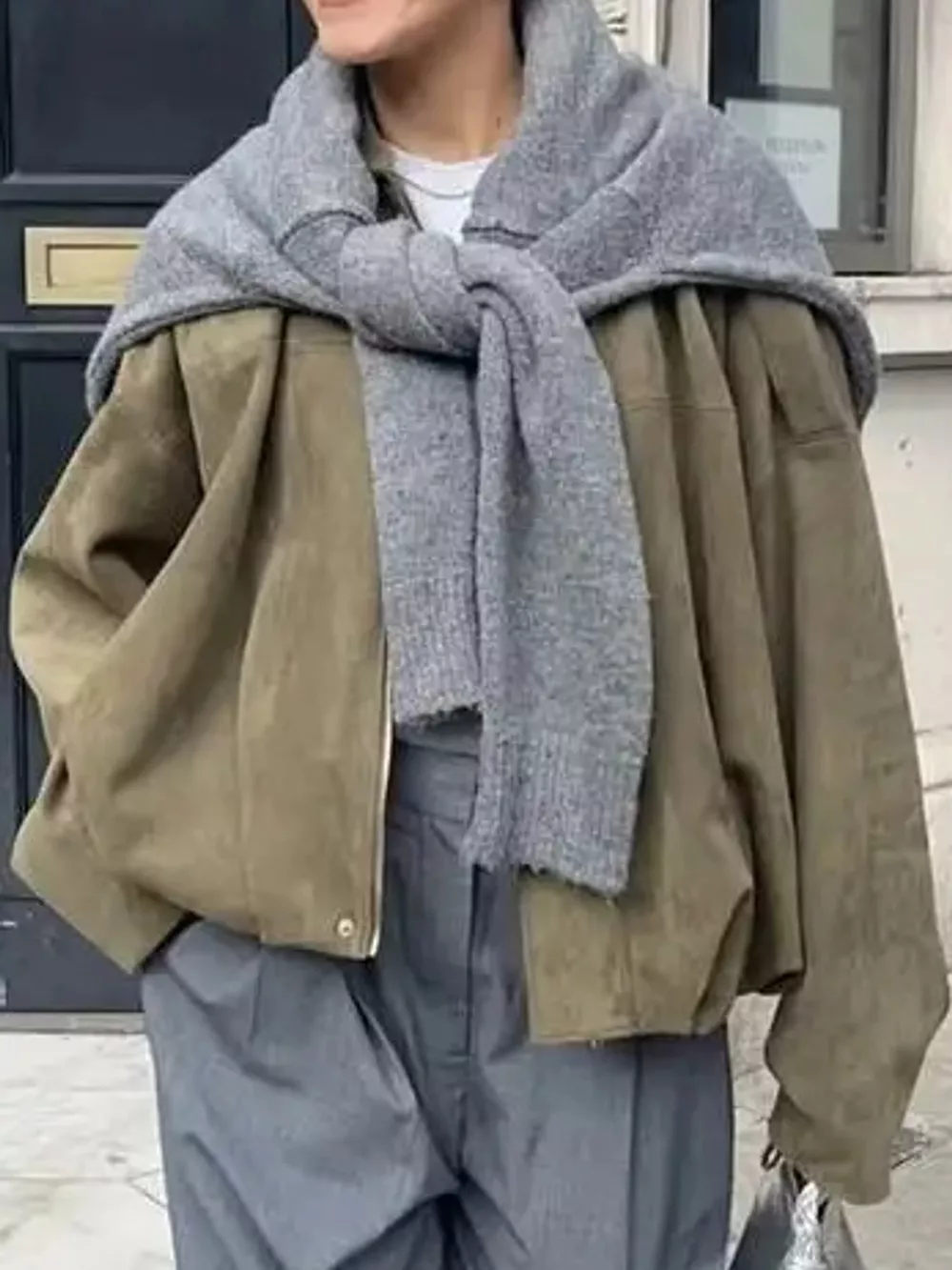 Zip Up Dropped Shoulder Jacket, image 4