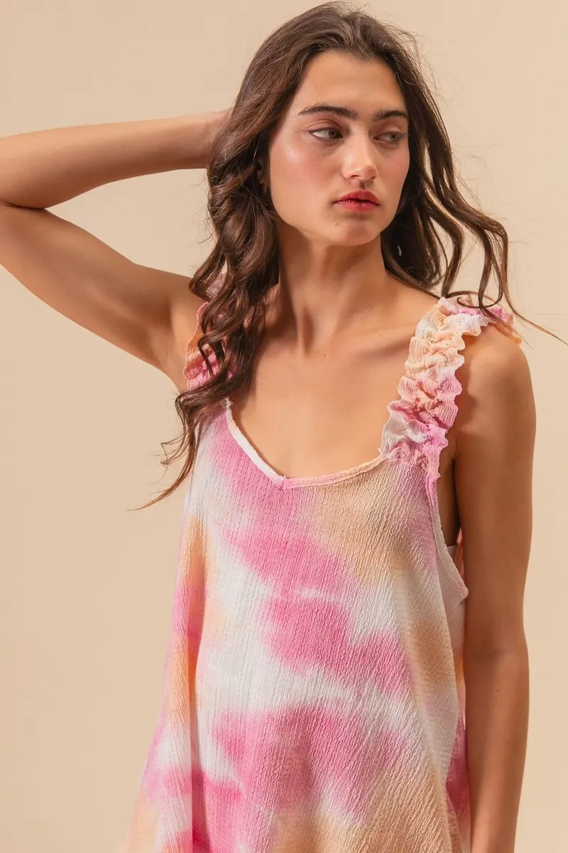 Tie Dye Printed Textured Woven with Ruffled, image 5