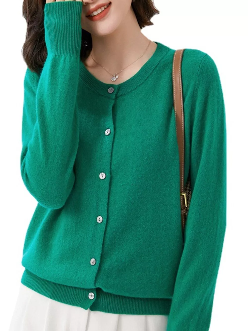 Crew Neck Button-Down Cardigan, image 15