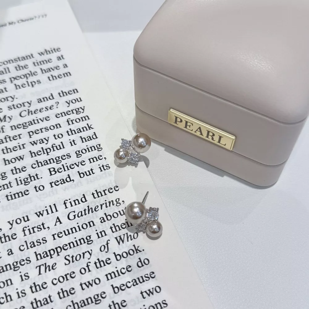 Pearl Stud Earrings, image 2