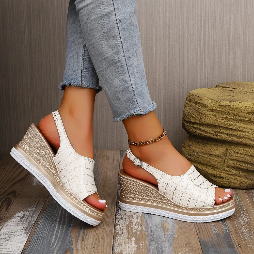 Open Toe Wedge Slingback Sandals, image 2