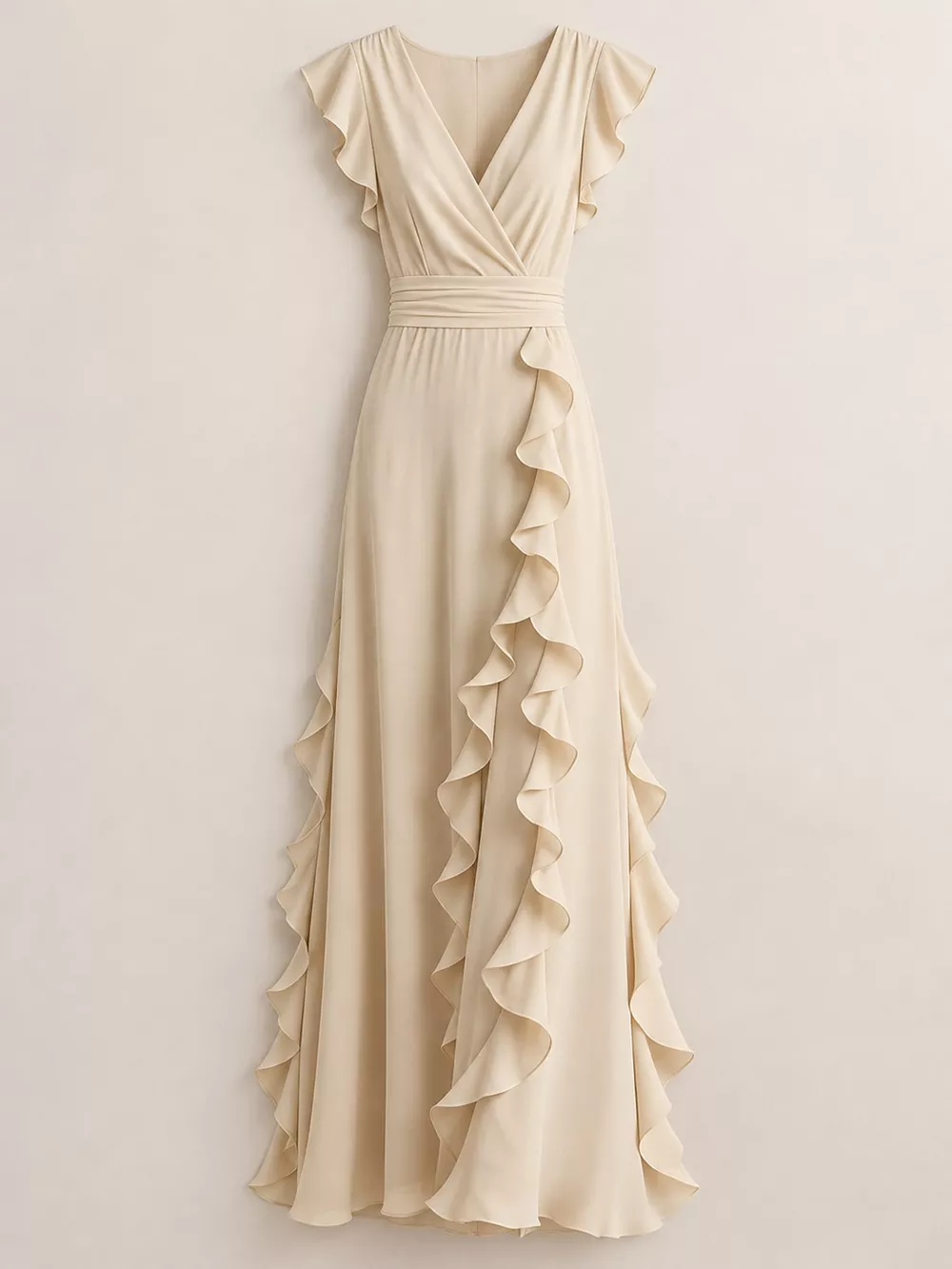 Ruffled Surplice Sleeveless Maxi Dress, image 4