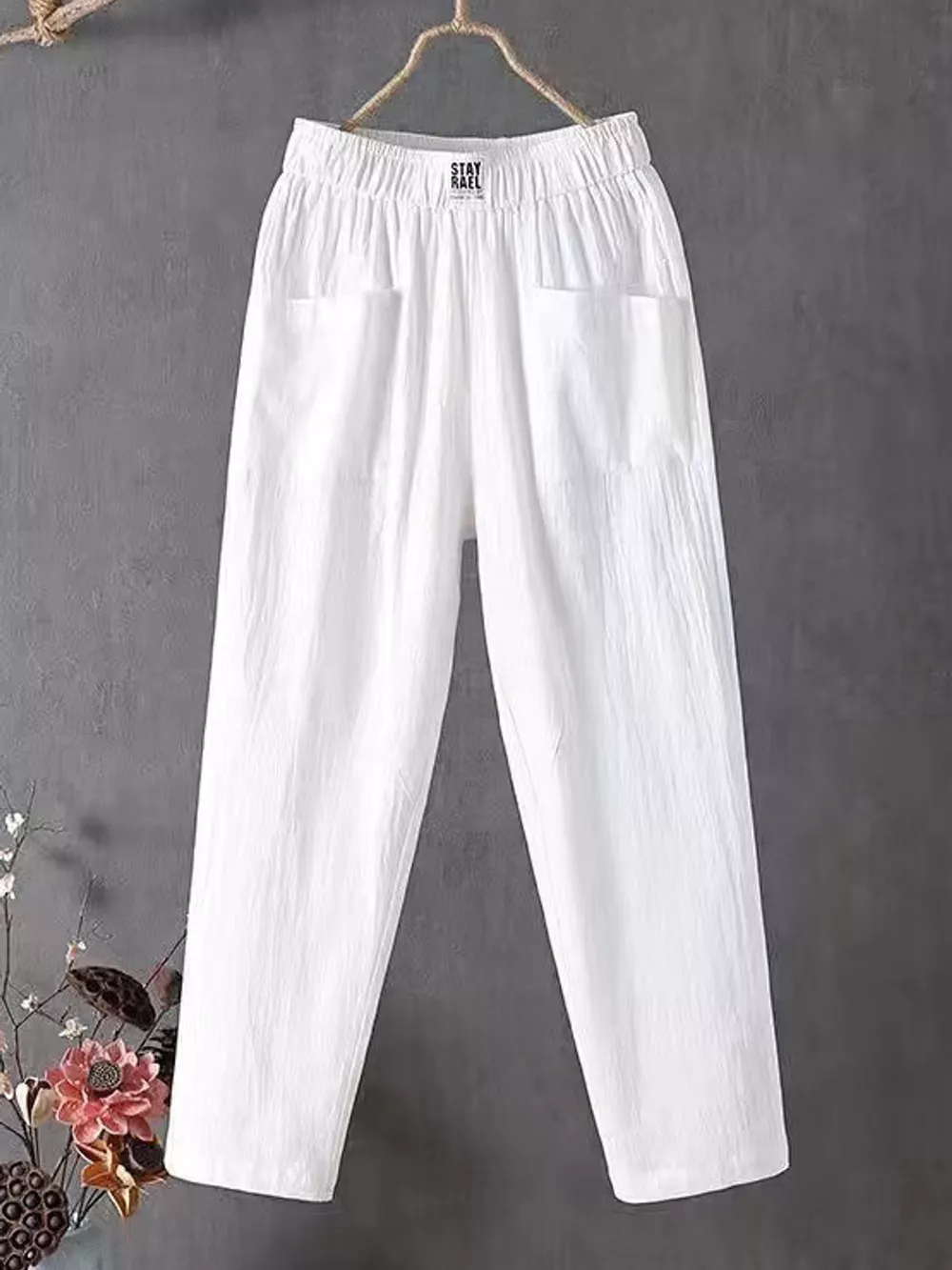 Full Size High-Waisted Elastic Loose Harem Pants Plus Size