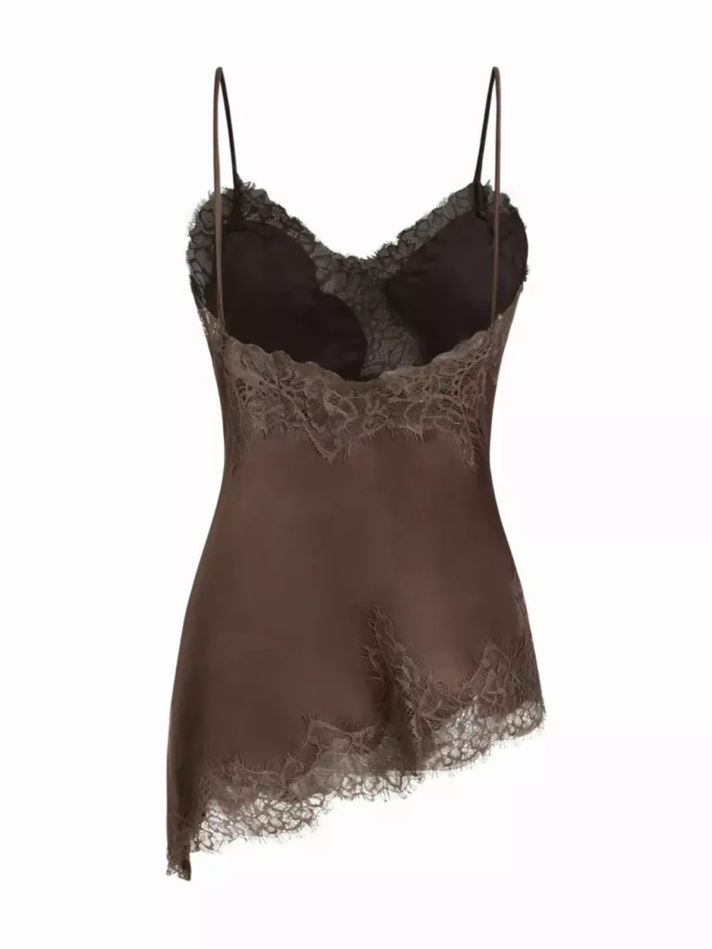 Asymmetric Lace Trim Satin Cami, image 5