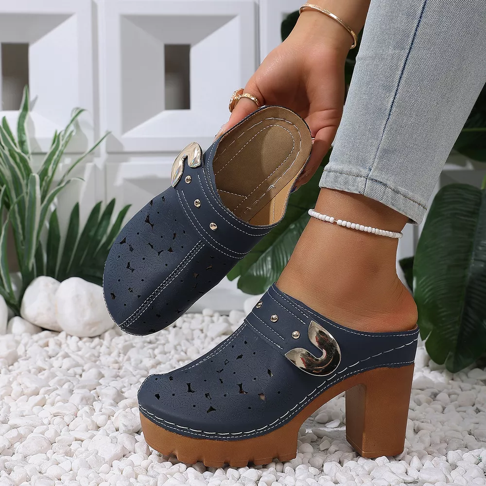 Round Toe Block Heels Sandals, image 10