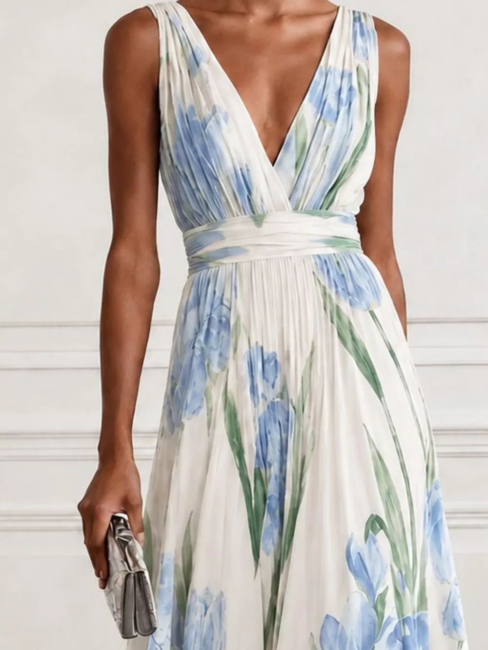 Full Size Sleeveless Floral Print Maxi Dress Plus Size, image 36