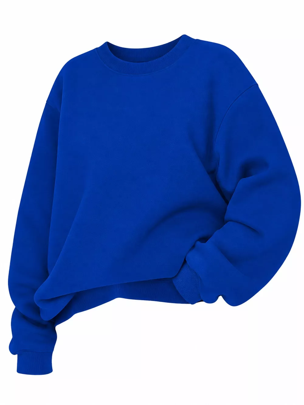 Full Size Solid Color Long Sleeve Sweatshirt Plus Size, image 43