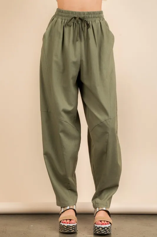 Solid Barrel Comfy Woven Pants, image 5