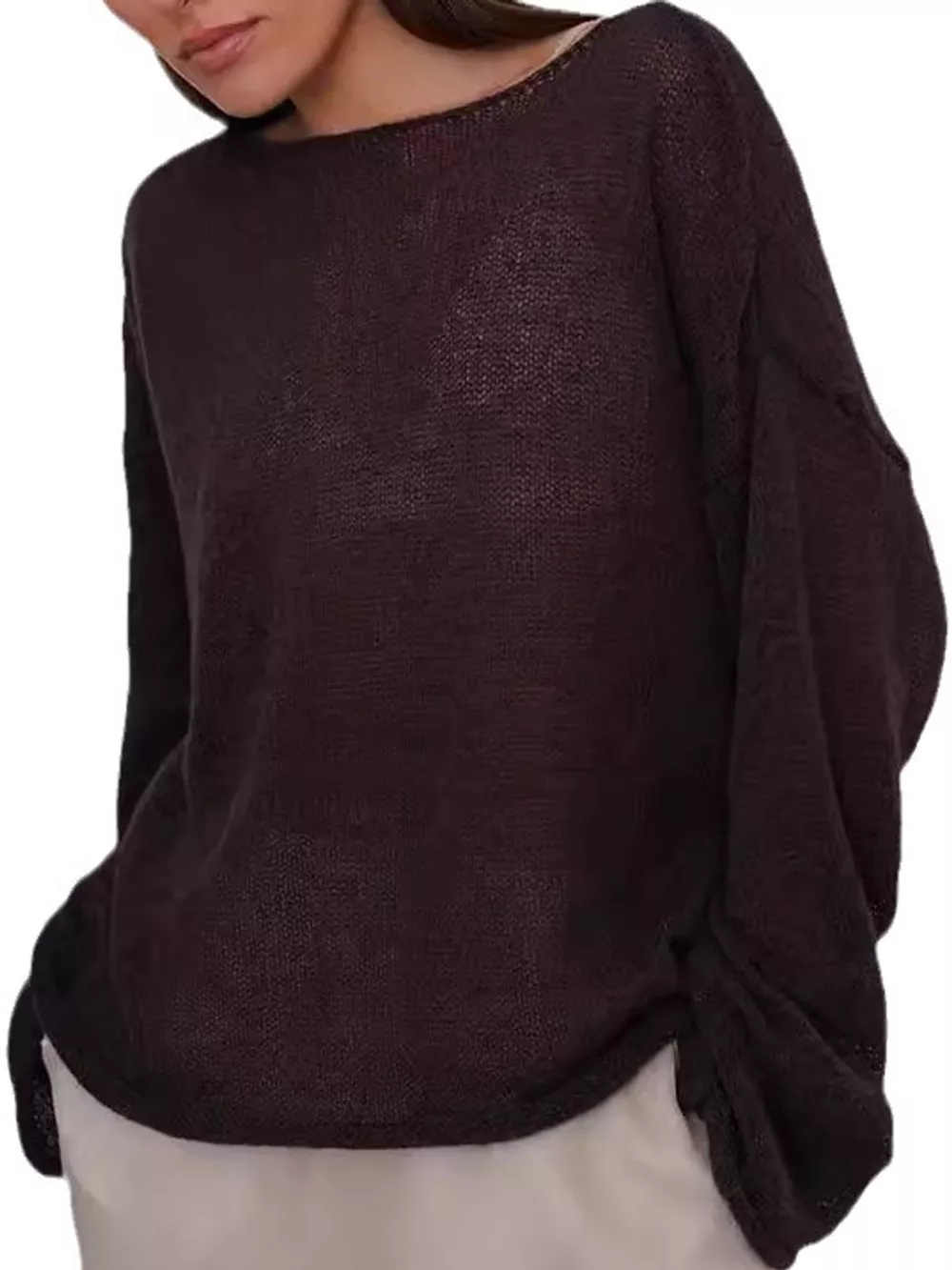 Lightweight Dropped Shoulder Knit Cover Up, image 12