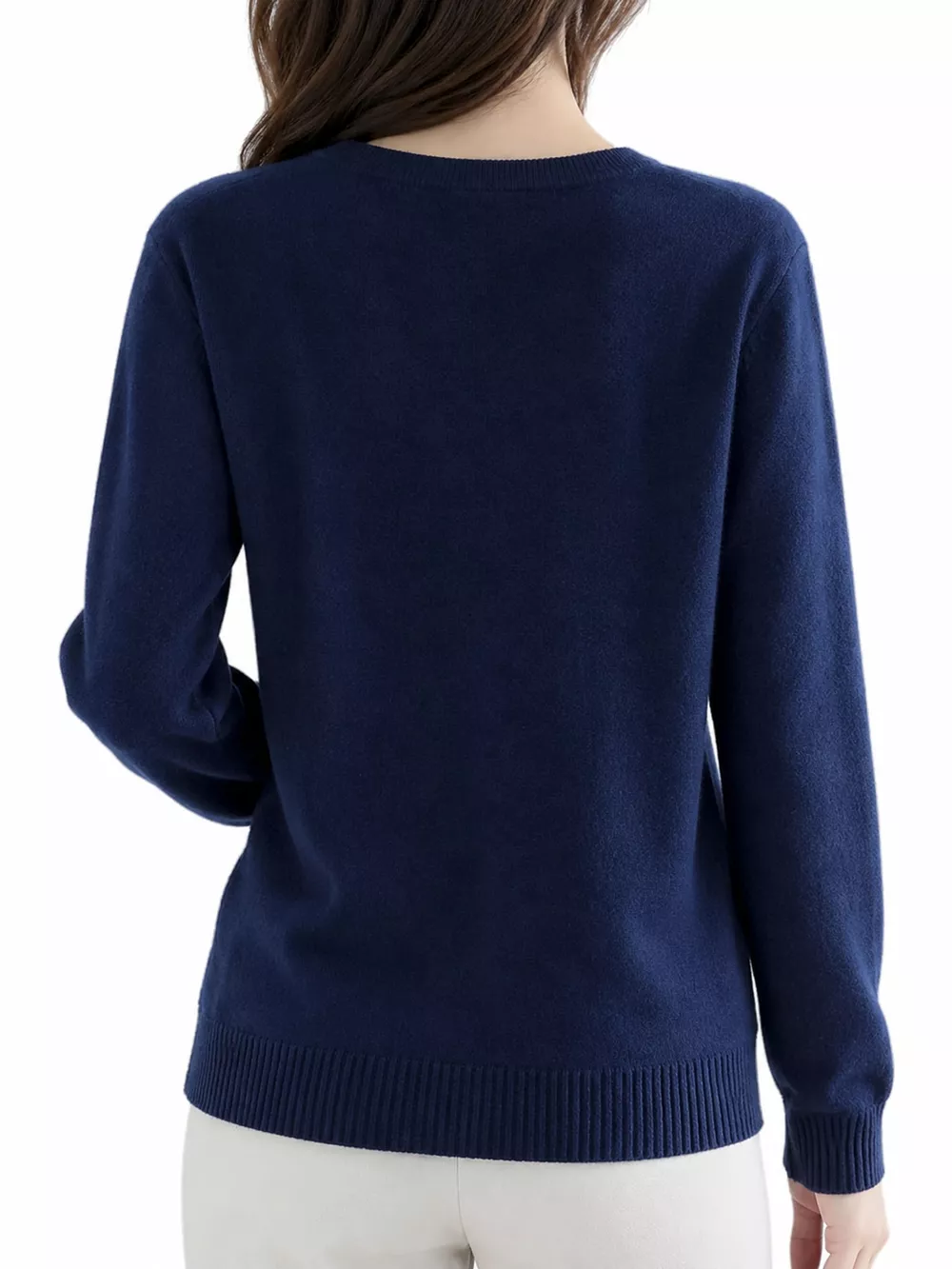 Crew-Neck Button-Down Cardigan, image 6