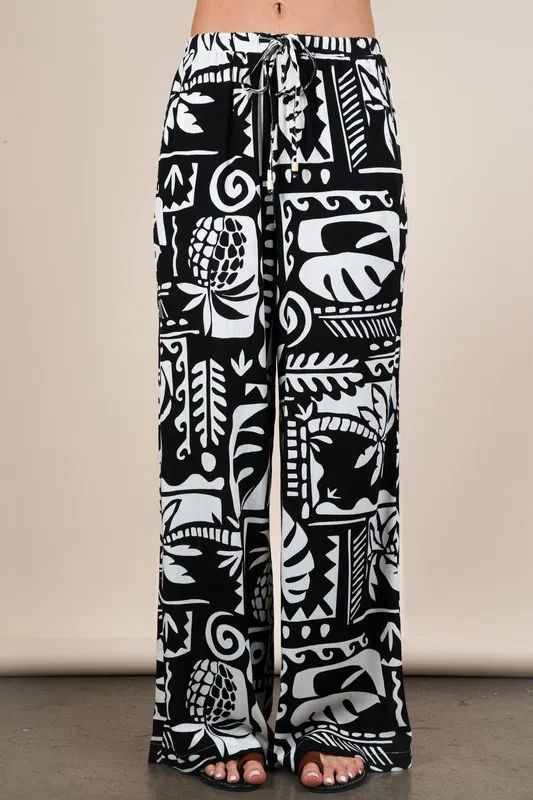 Printed Casual Wide Leg Resort Pants, image 5