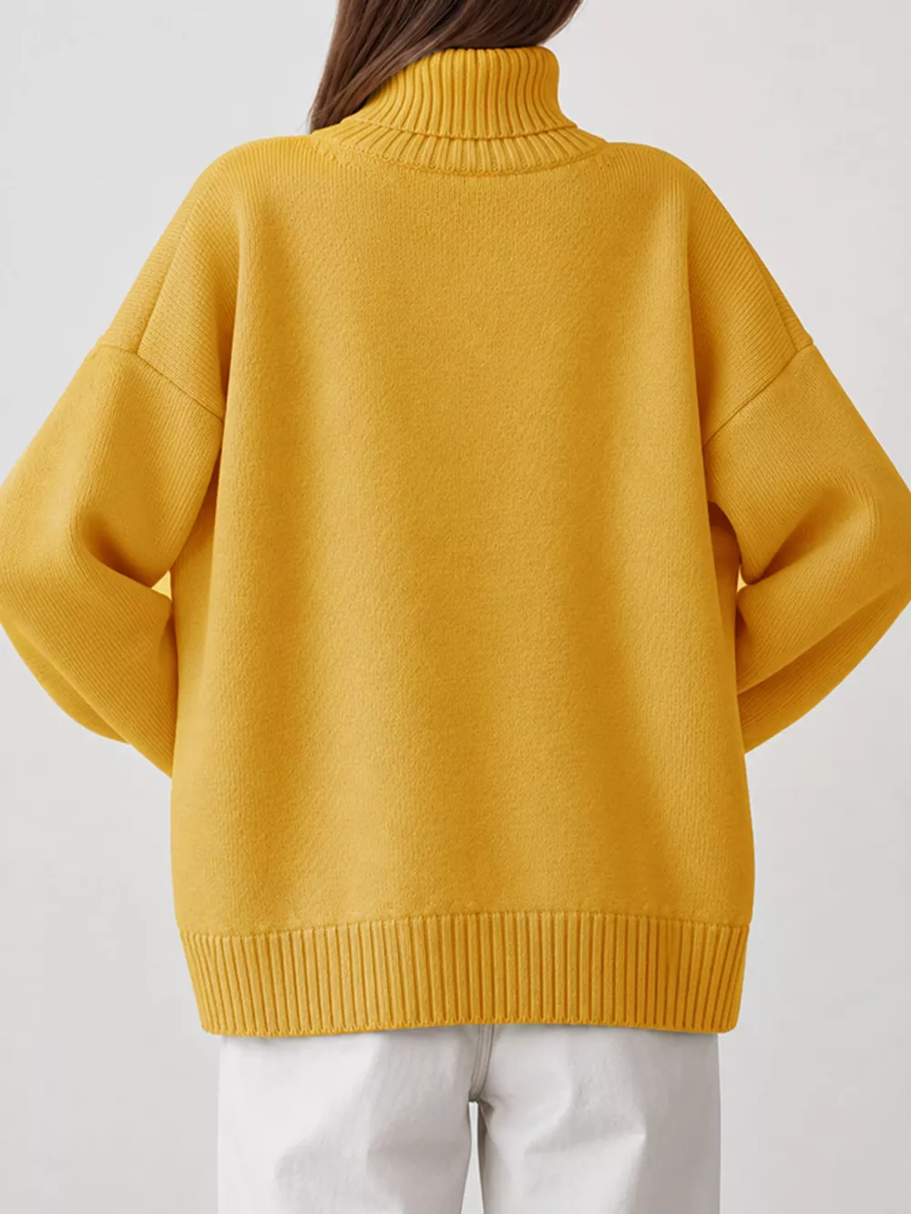 Oversized Turtleneck Dropped Shoulder Sweater, image 31