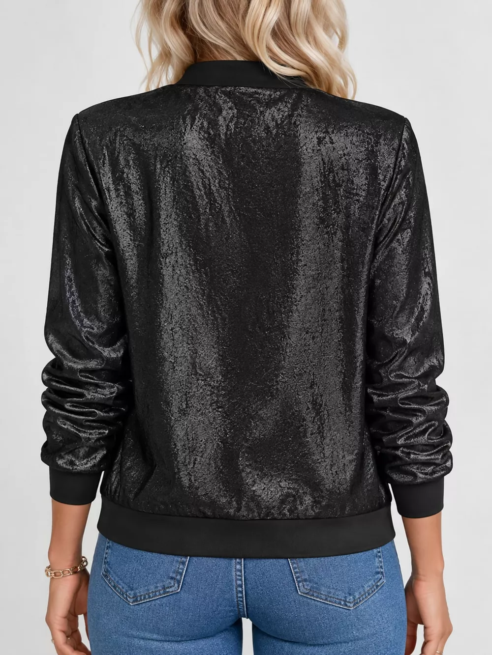 Full Size Zip Up Long Sleeve Jacket Plus Size, image 12