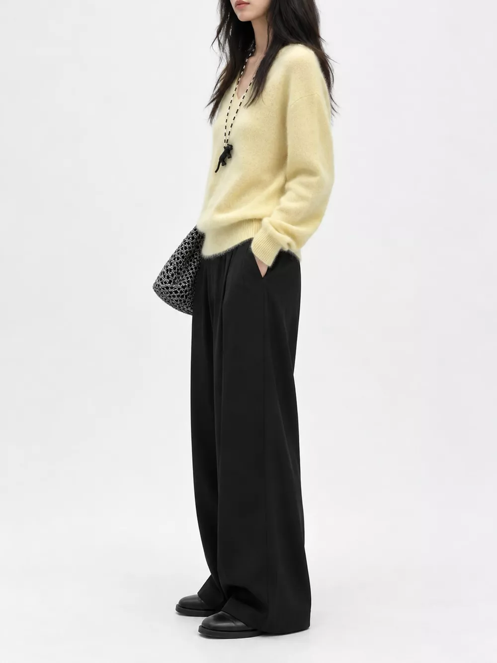 V-Neck Dropped Shoulder Sweater, image 11