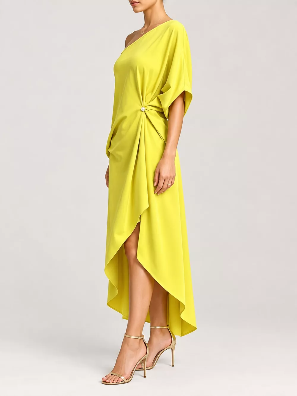Full Size One-Shoulder Asymmetric Hem Midi Dress Plus Size, image 8