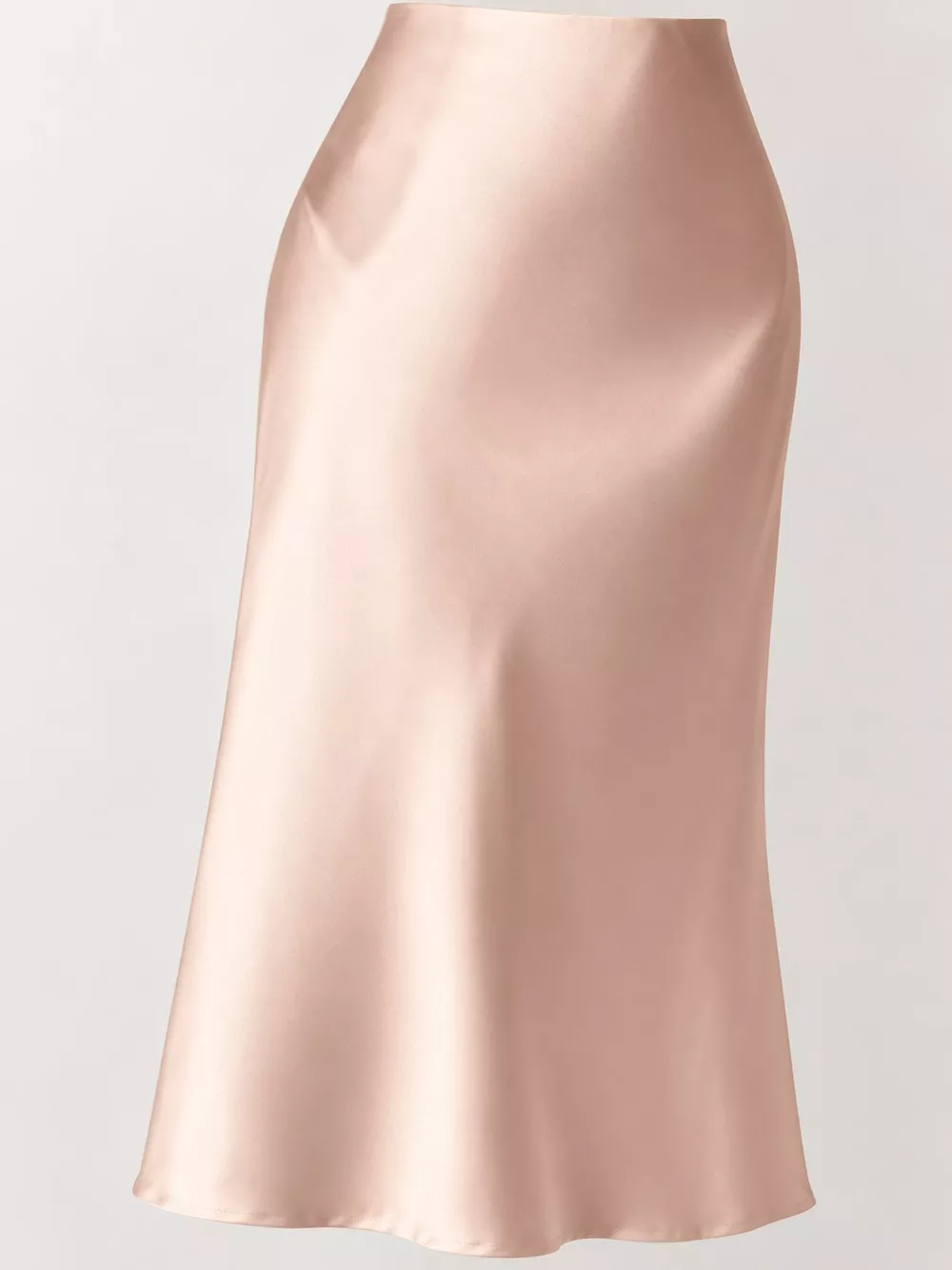 High-Waisted Satin Midi Skirt, image 9
