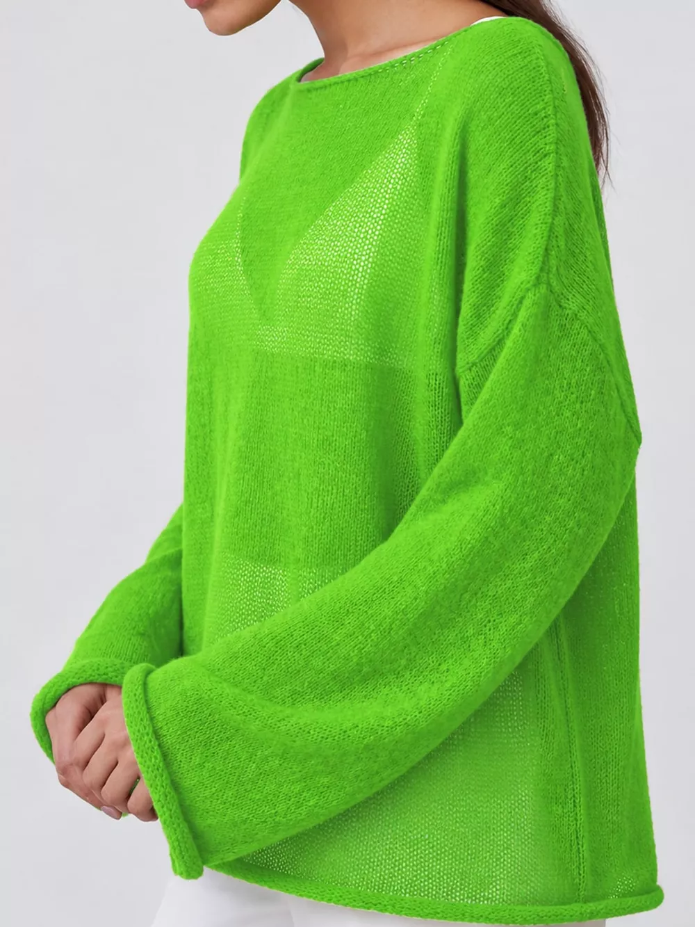 Lightweight Dropped Shoulder Knit Cover Up, image 56