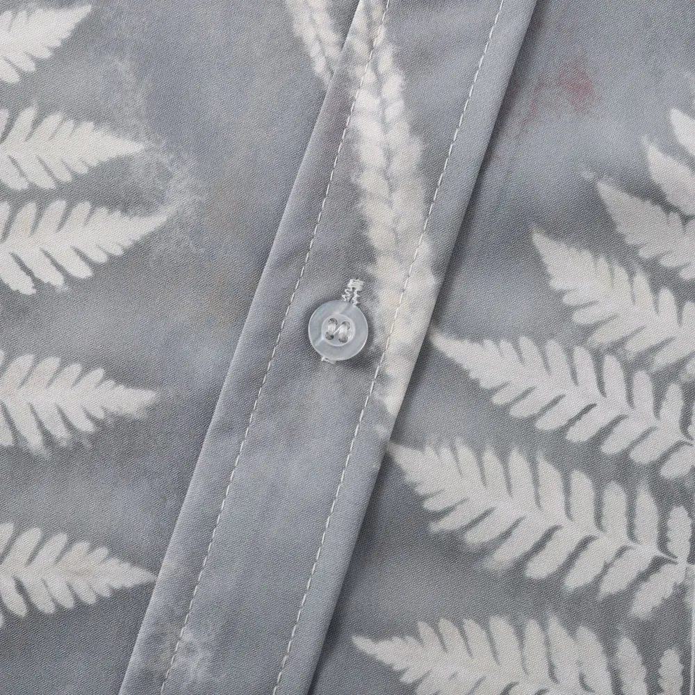 Men's Casual Fern Print Short Sleeve Button-Up Shirt, image 4
