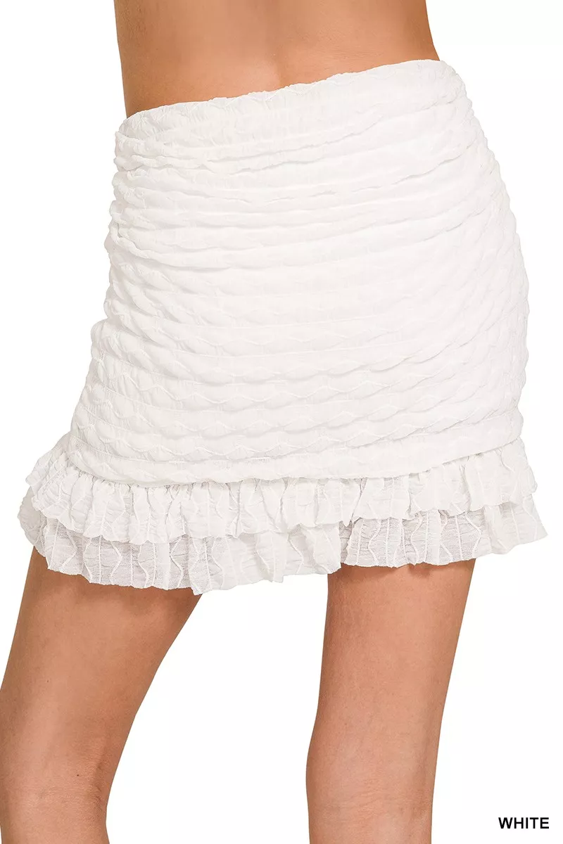 Ruched Mini Skirt with Built in Shorts, image 5