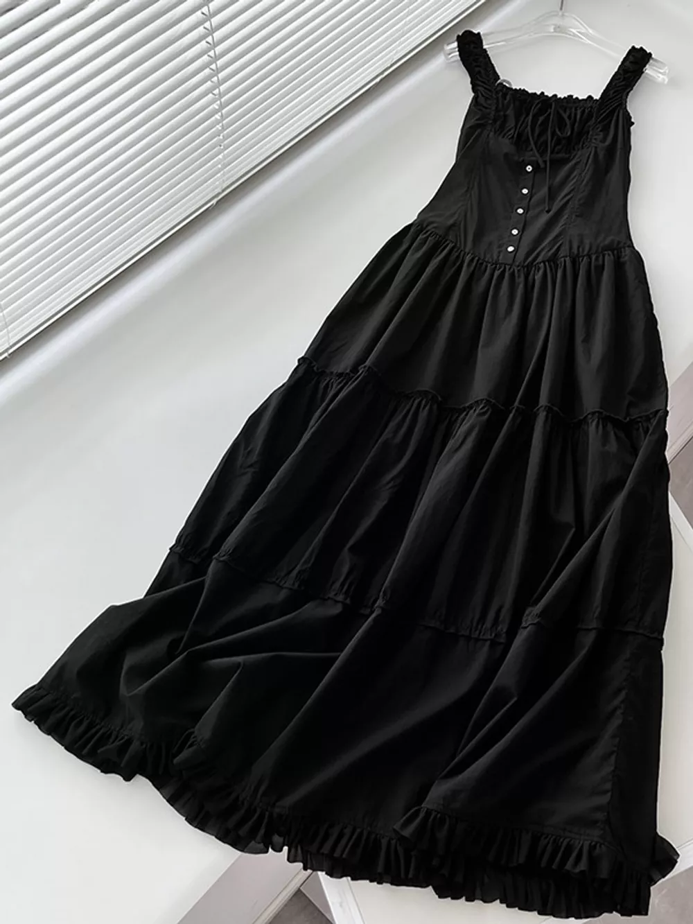 Ruffled Square Neck Tiered Maxi Dress, image 30