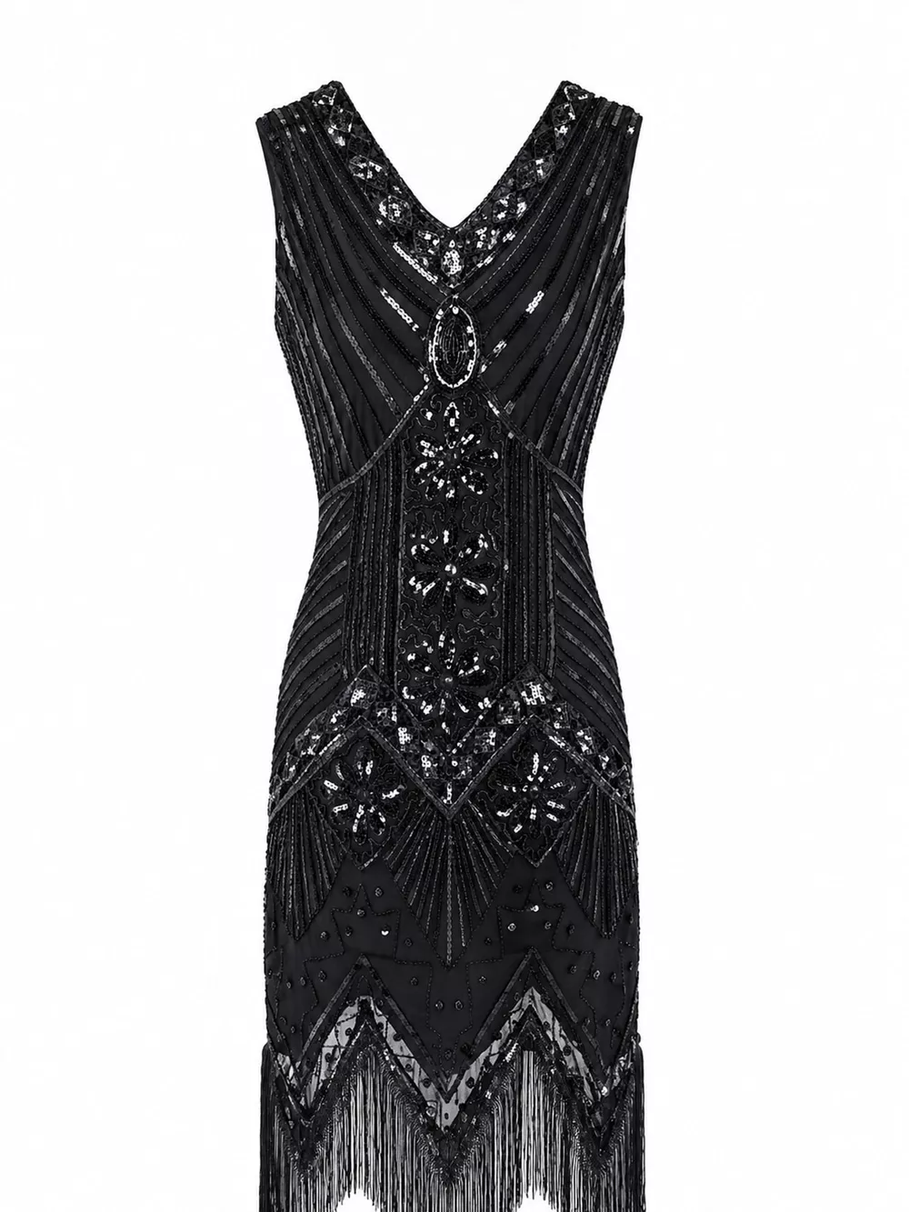 Full Size Sequin Fringe Hem Sleeveless Dress Plus Size, image 12