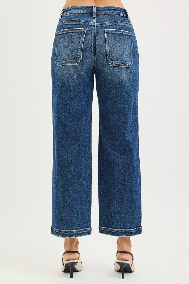 Slouchy Cropped Baggy Jeans with Front Patch Pocket, image 6
