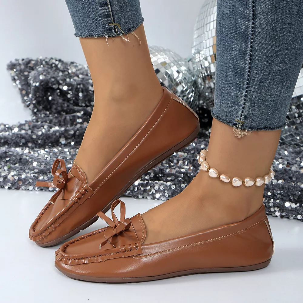 Bow Decor Round Toe Slip-Ons, image 8
