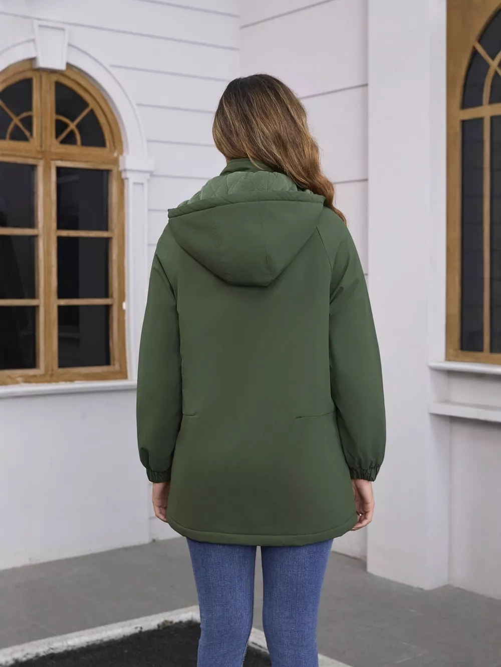 Full Size Zip Up Hooded Parka Outerwear Plus Size, image 5