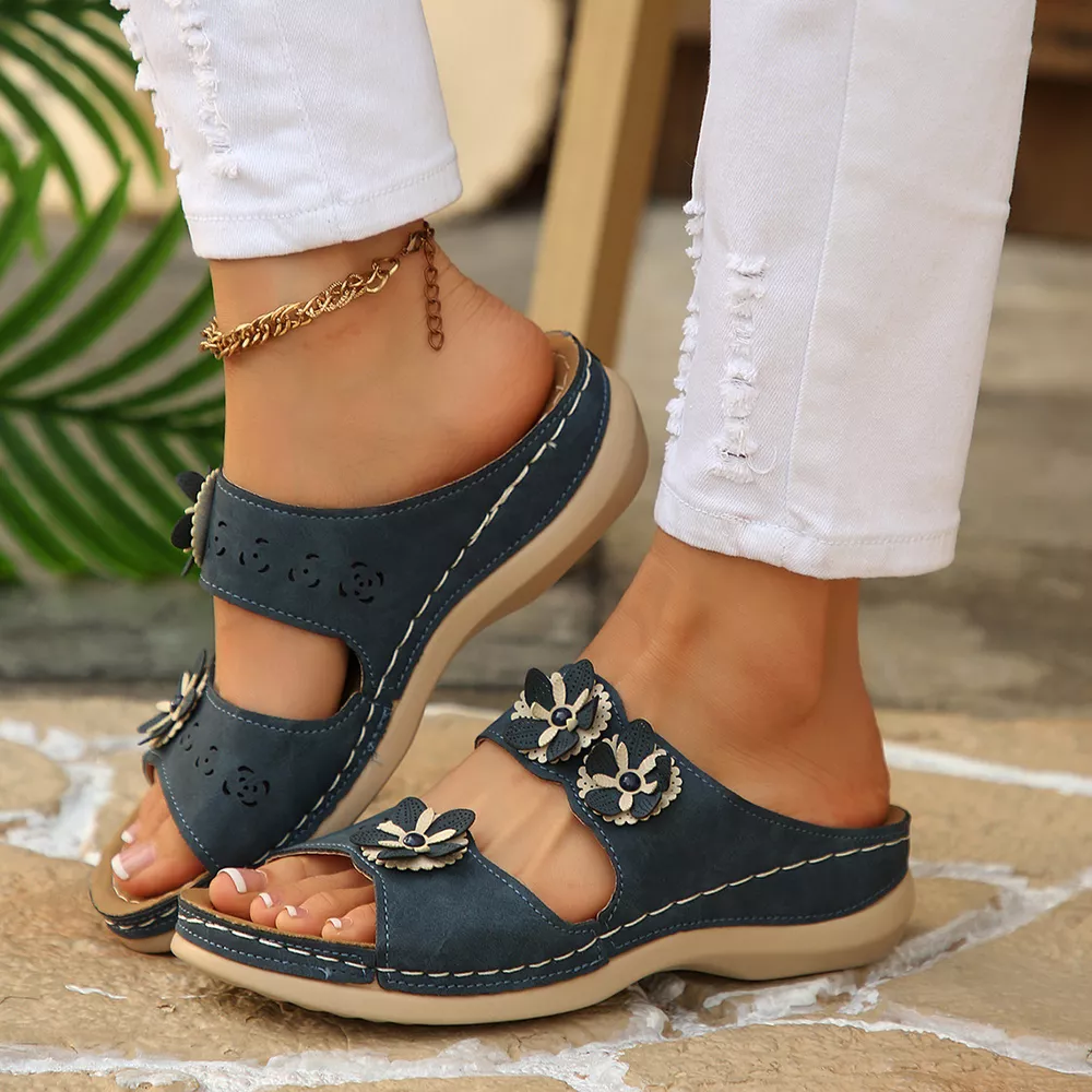 Floral Embellished Open Toe Sandals, image 4