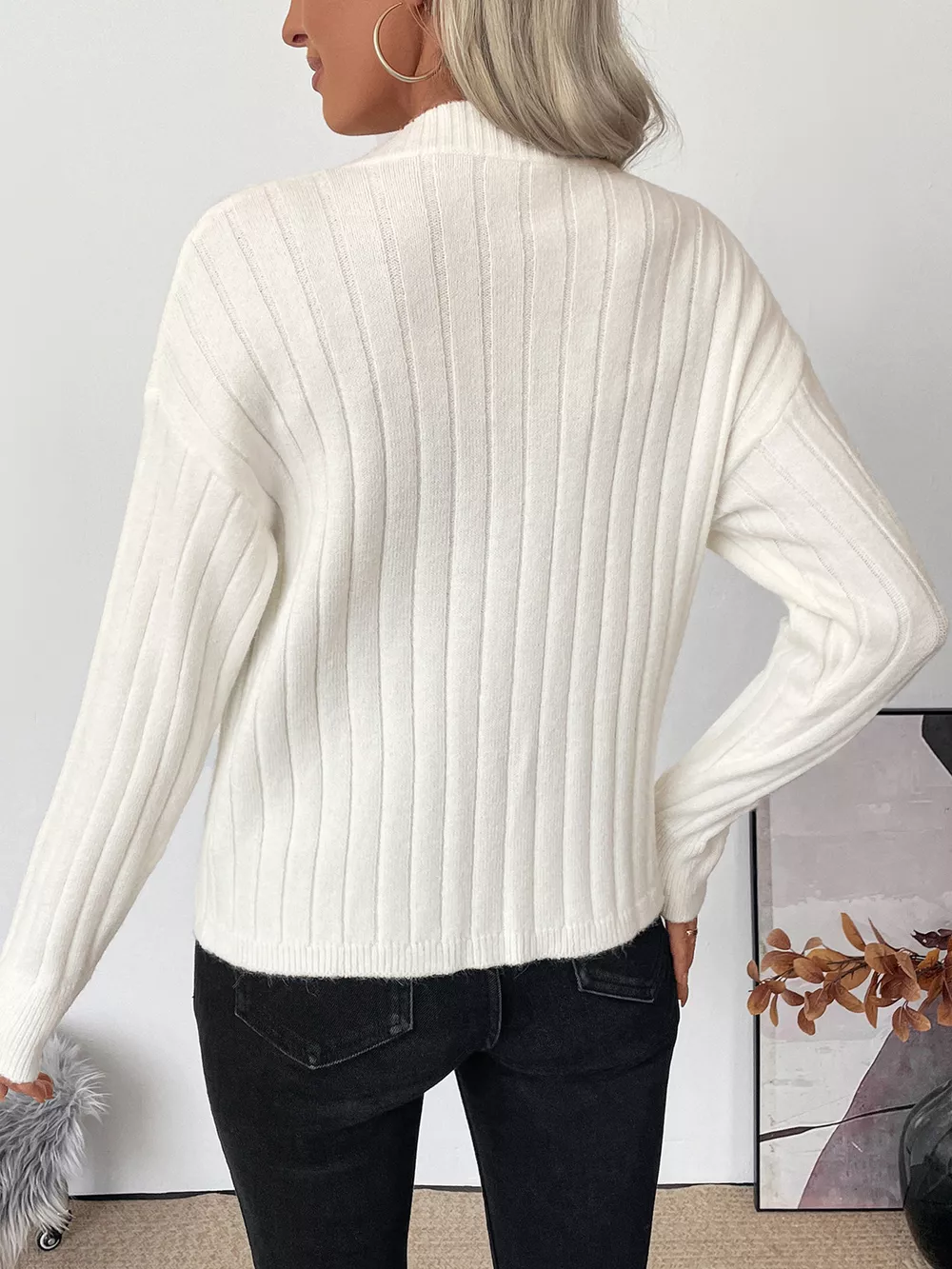 Ribbed Button Up Long Sleeve Cardigan, image 7