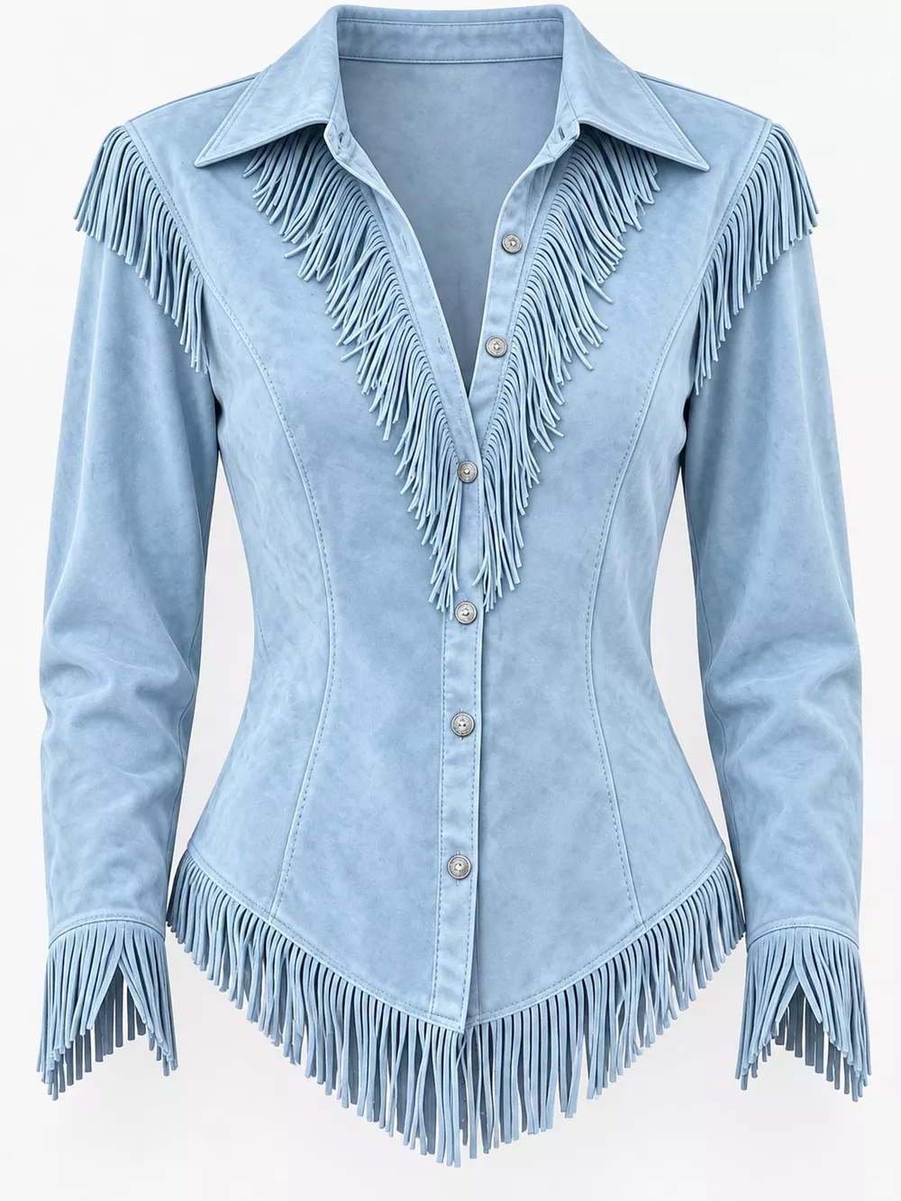 Full Size Fringed Button Up Shirt Plus Size, image 15