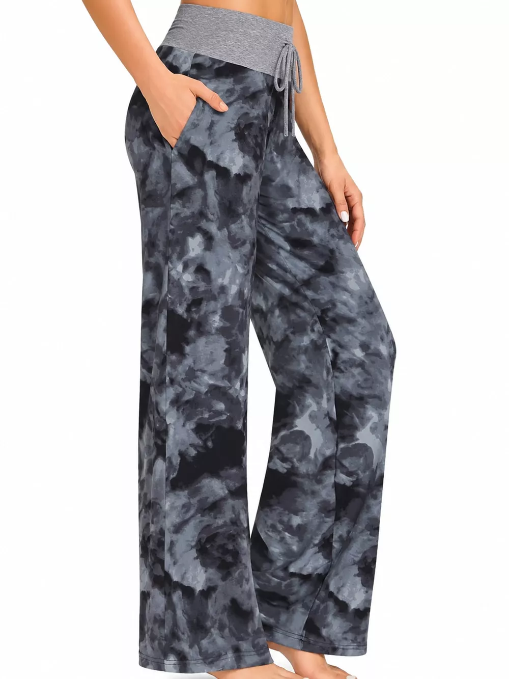 High-Waisted Wide-Leg Lounge Bottoms with Pockets, image 34