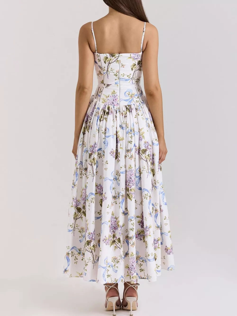 Floral Spaghetti Straps Midi Dress, image 33
