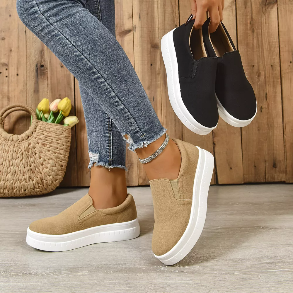 Round Toe Platform Slip-Ons, image 2