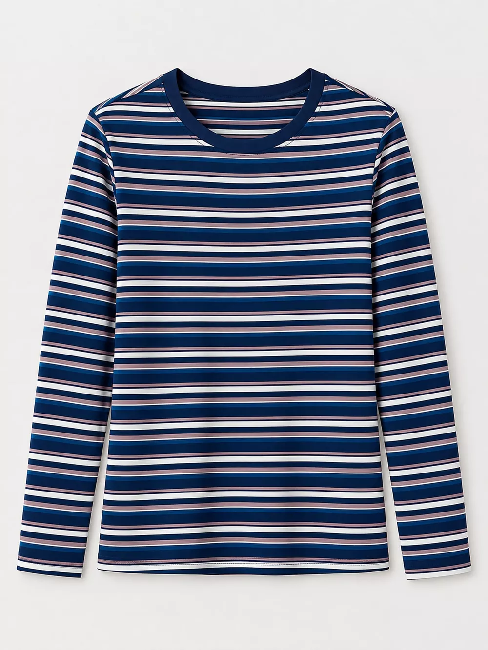 Full Size Long Sleeve Striped Crew Neck Casual T-Shirt Plus Size, image 4