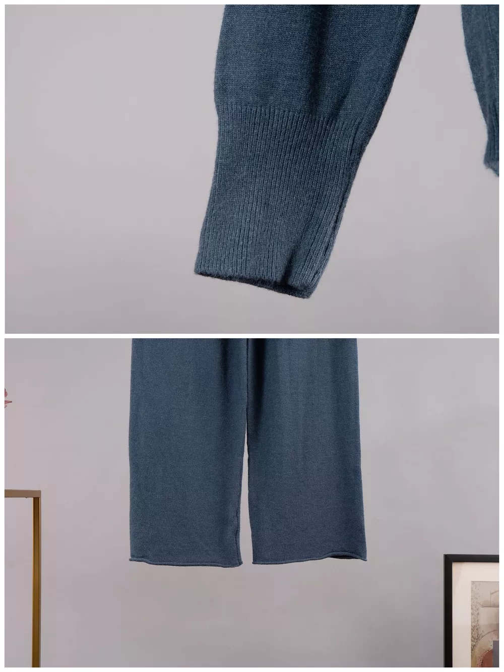 Polo Collar Top and Wide-Leg Pants Set, image 21