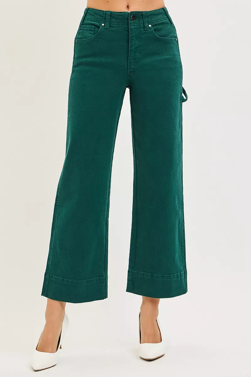 Tummy Control High Rise Crop Wide No Waist Band Pants