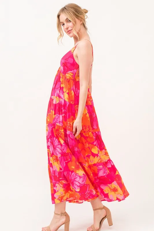 Floral Tiered Maxi Cami Dress with Pockets, image 3