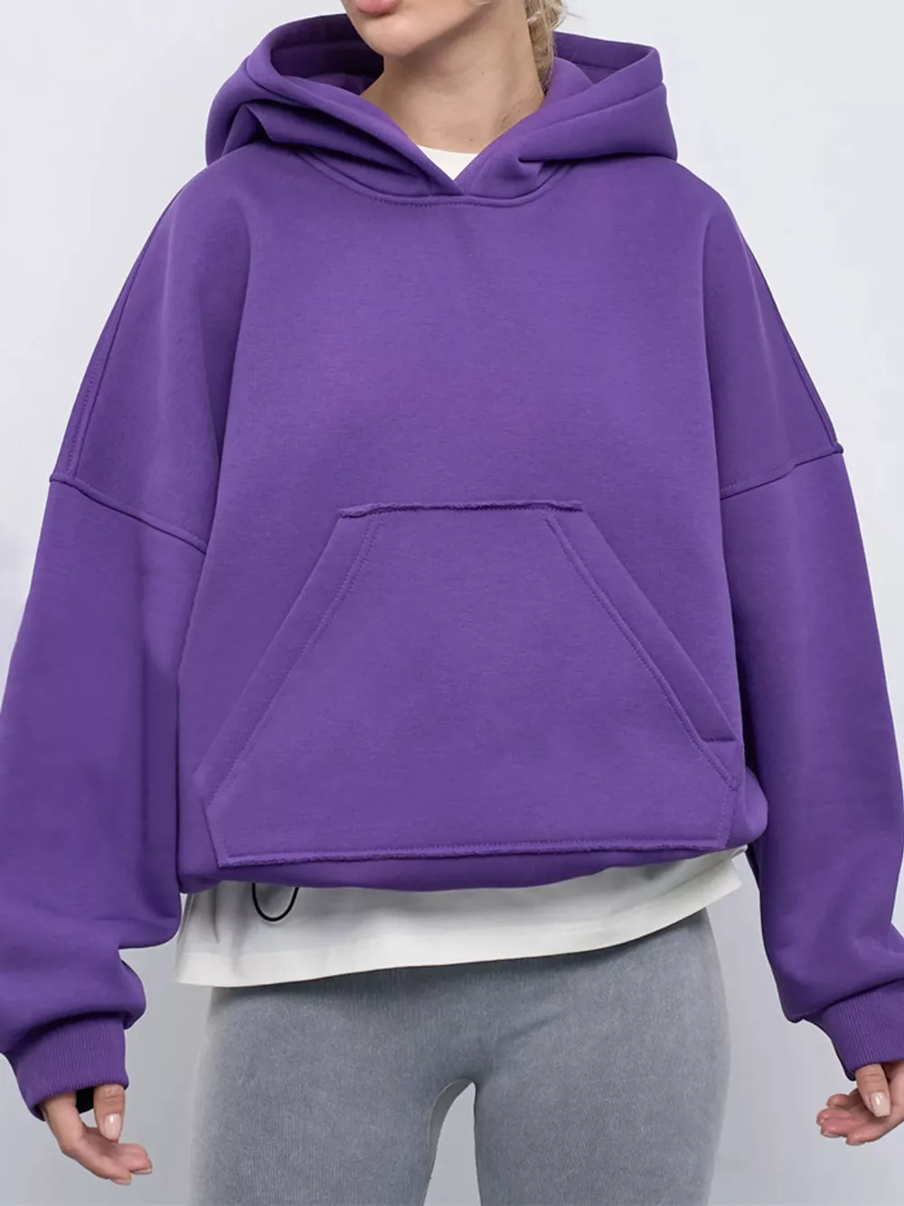 Kangaroo Pocket Dropped Shoulder Hoodie, image 18
