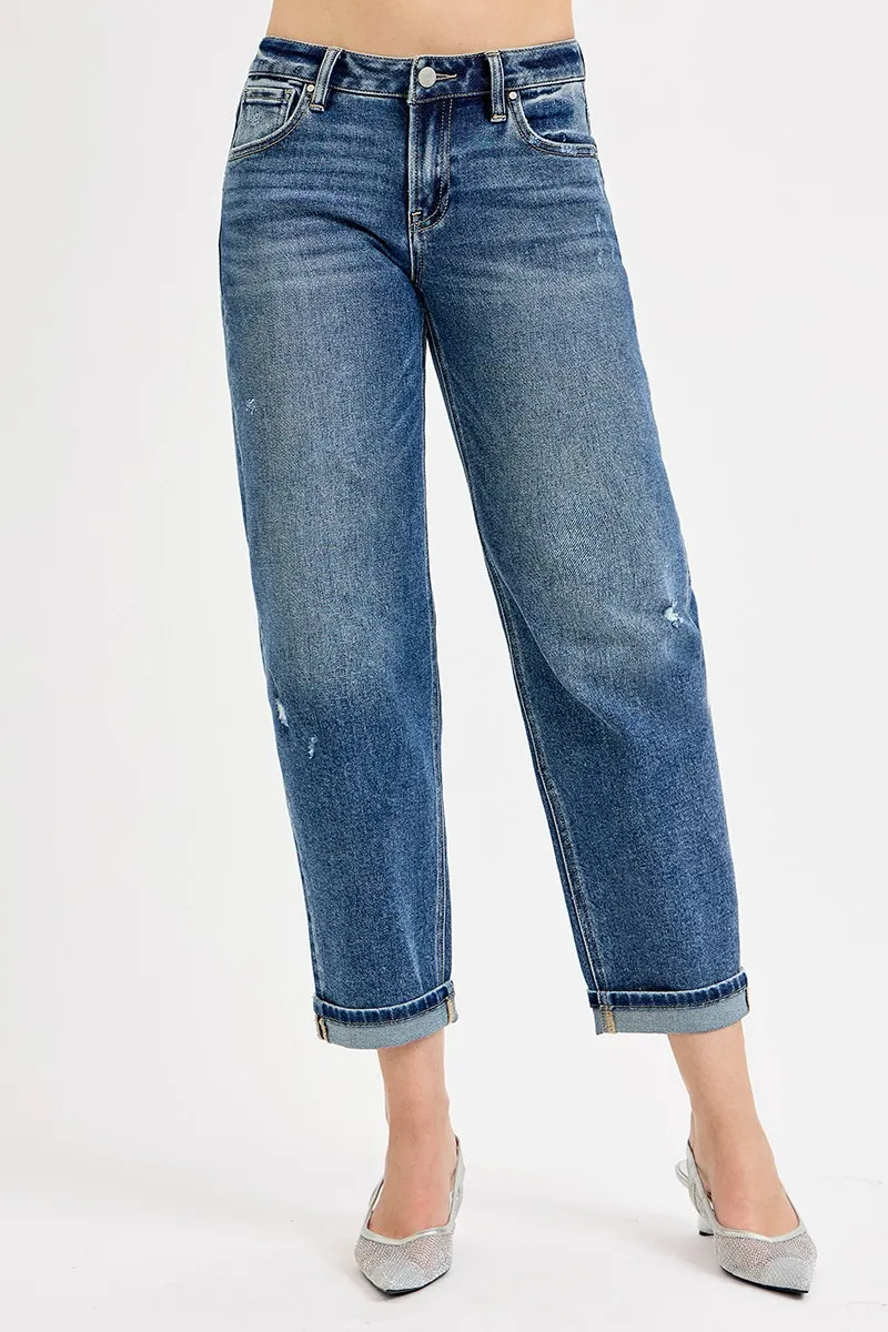 Full Size Low Rise Crop Boyfriend Jeans Plus Size, image 2