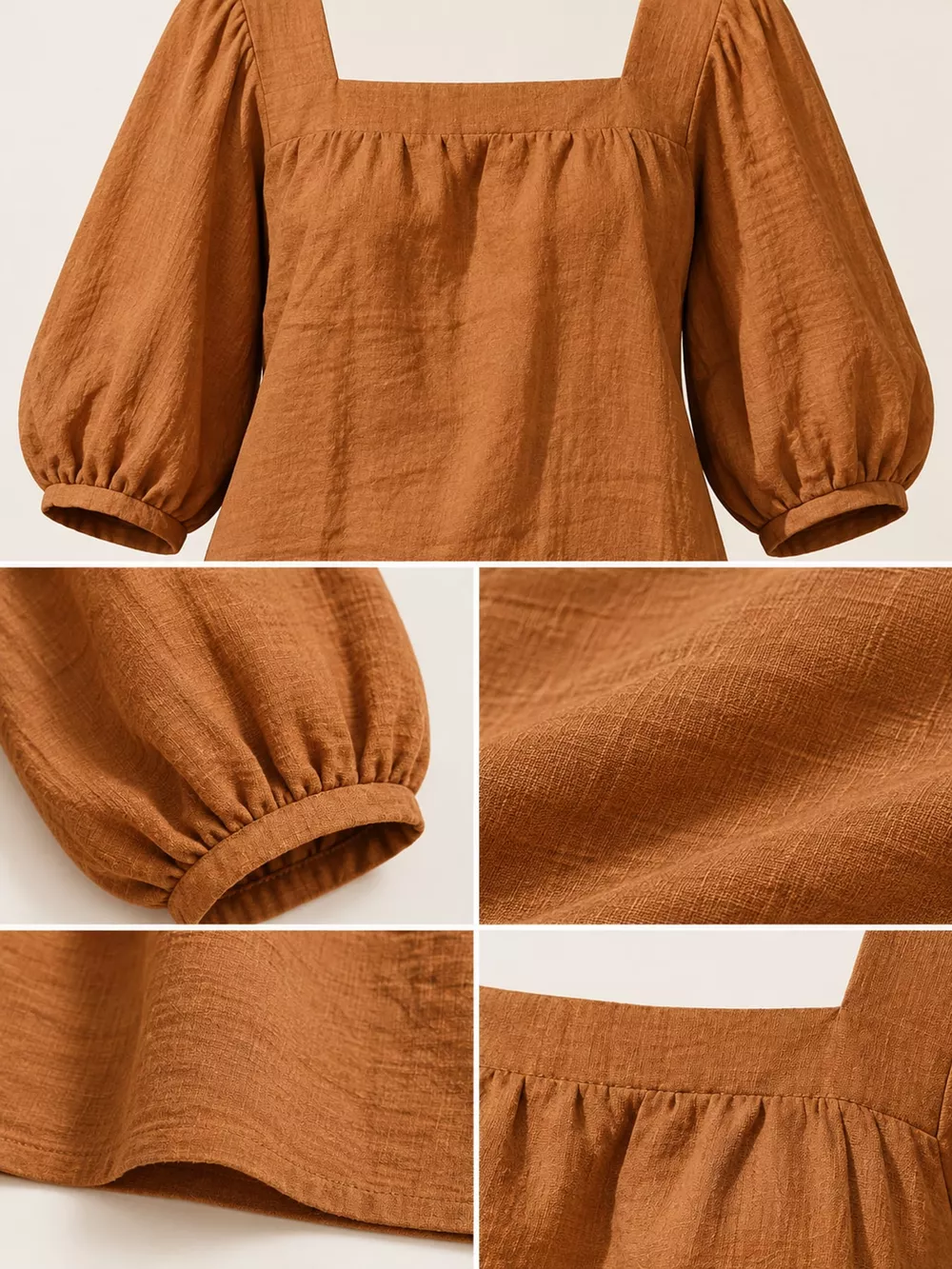Square Neck Puff Sleeve Mini Dress, image 29
