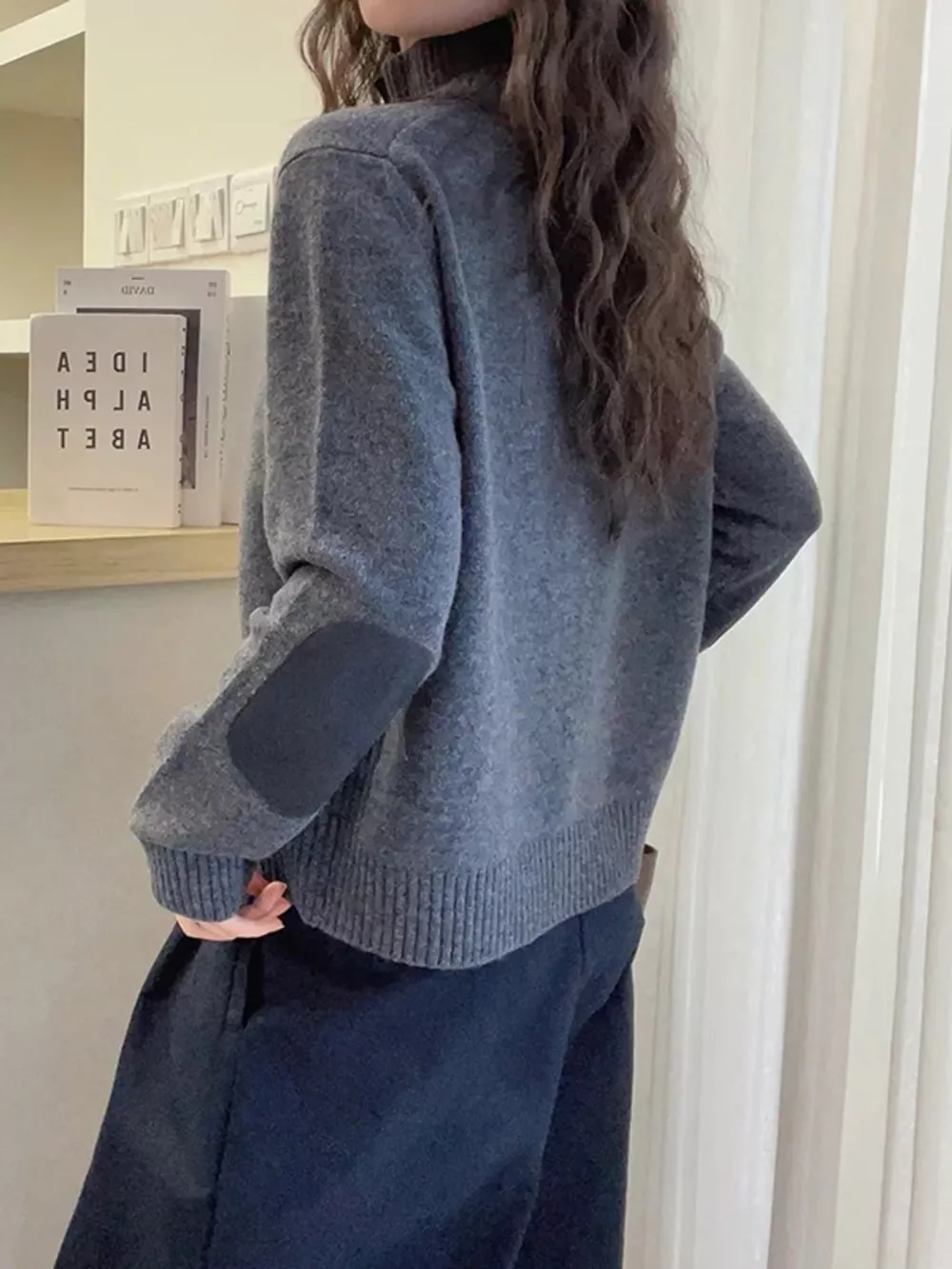 Ribbed-Knit Mock Neck Cardigan, image 14