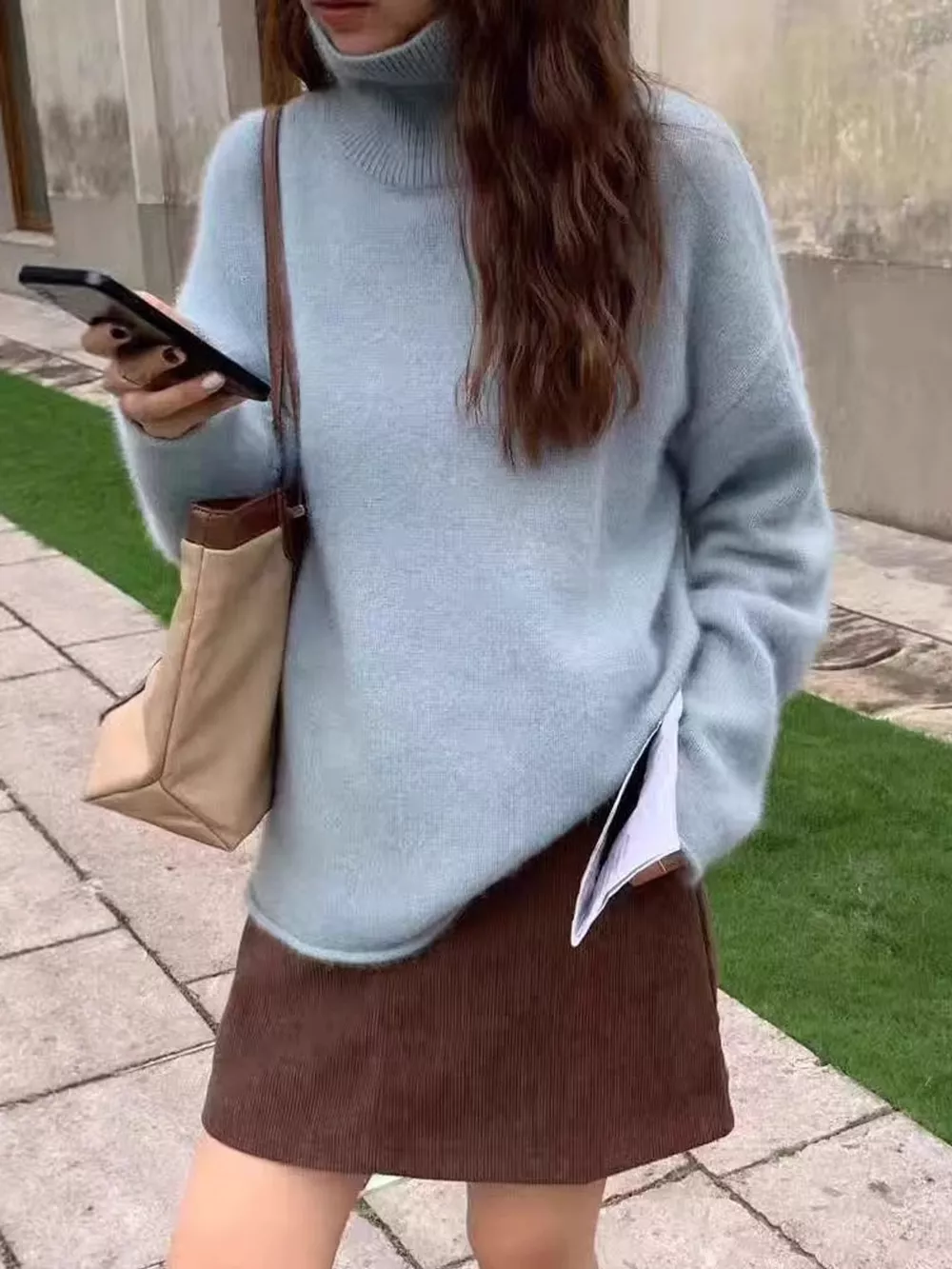 Turtleneck Dropped Shoulder Sweater, image 9