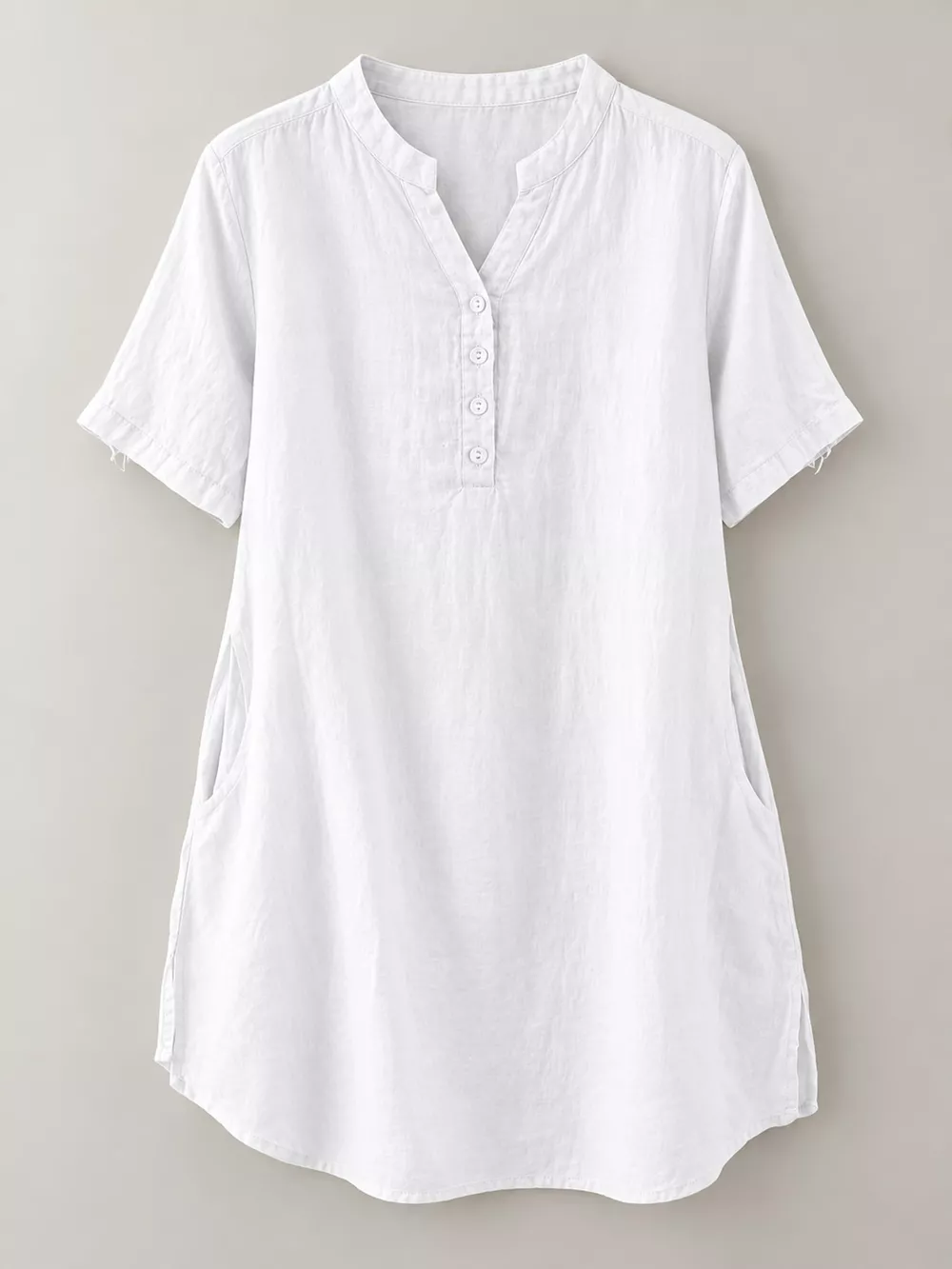 Full Size Notched Short Sleeve Oversize Blouse Plus Size, image 19