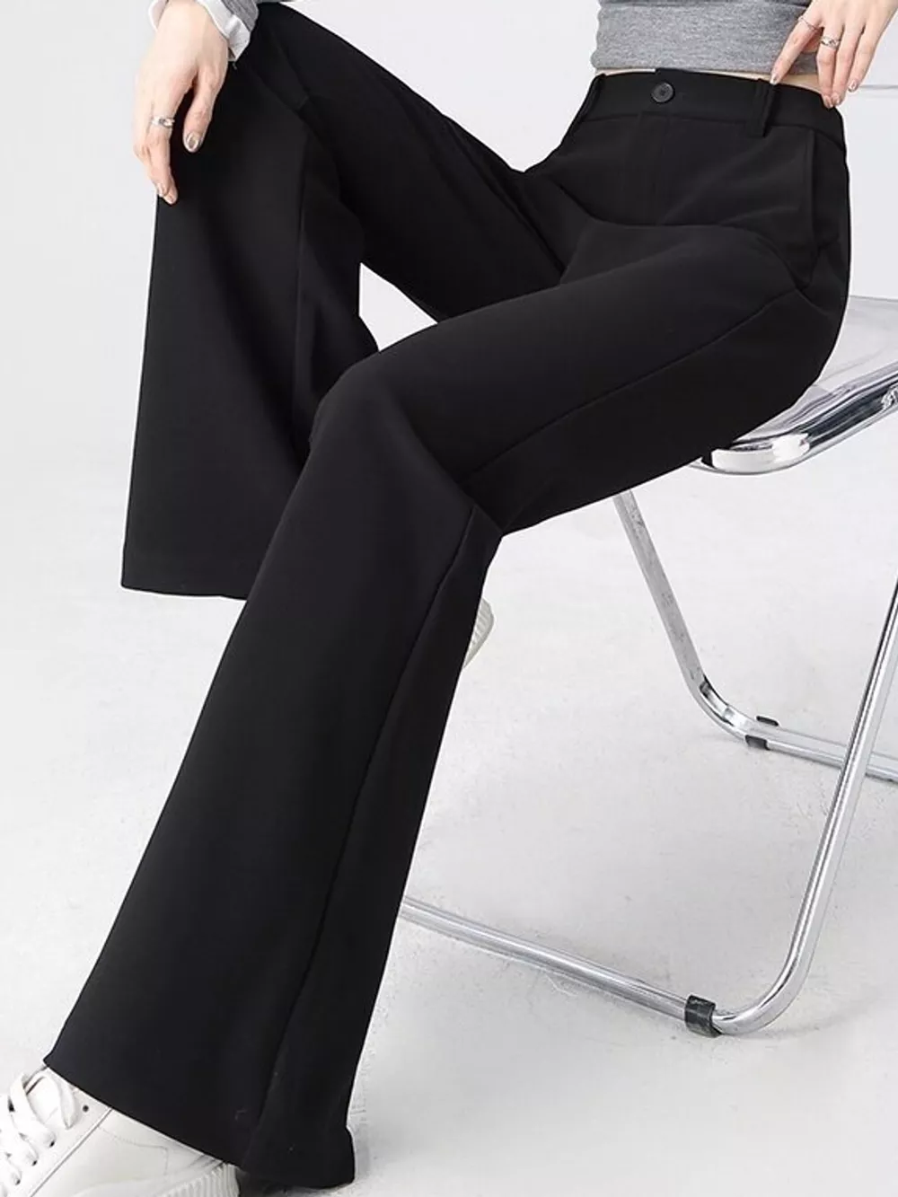 Full Size High-Waisted Slim-Fit Straight-Leg Pants Plus Size, image 6