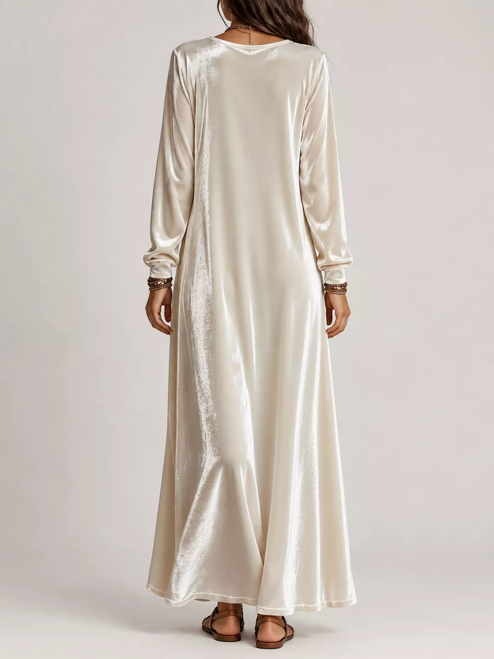 Velvet Long-Sleeve Maxi Dress, image 23