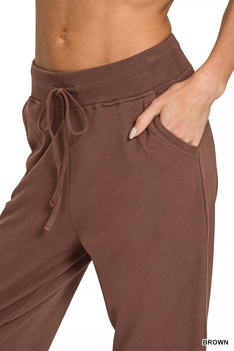 Drawstring Cotton Joggers with Pockets, image 5
