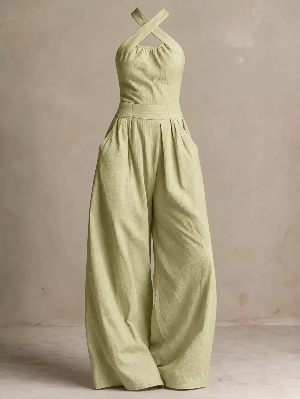 Full Size Halter Neck Wide-Leg Jumpsuit Plus Size, image 55