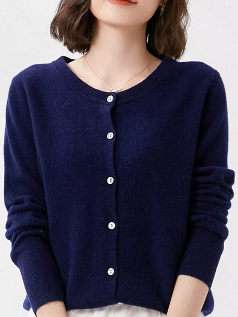 Crew Neck Button-Down Cardigan, image 76